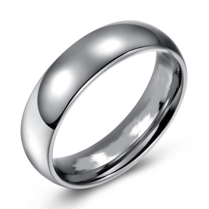 Domed High Polish Titanium Ring