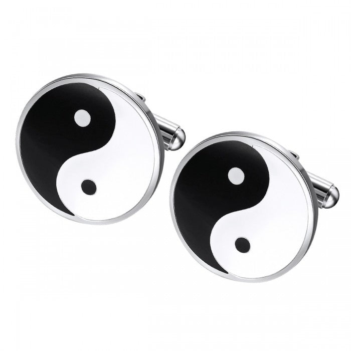 Yin Yang Cufflinks in Stainless Steel