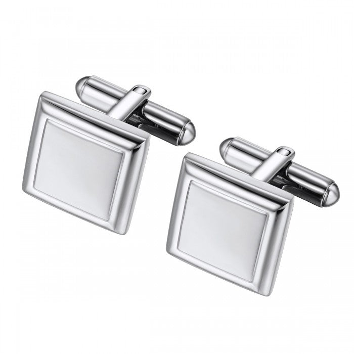 Square Geometric Stainless Steel Cufflinks