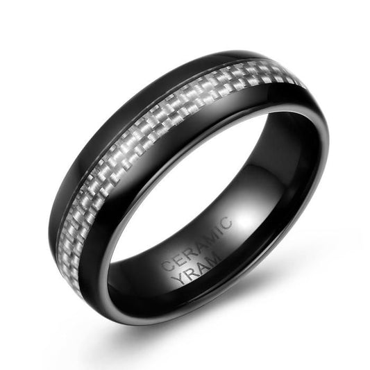 Ceramic Ring with Carbon Fiber Inlay