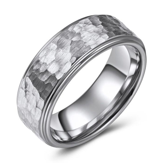 Hammered Tungsten Ring