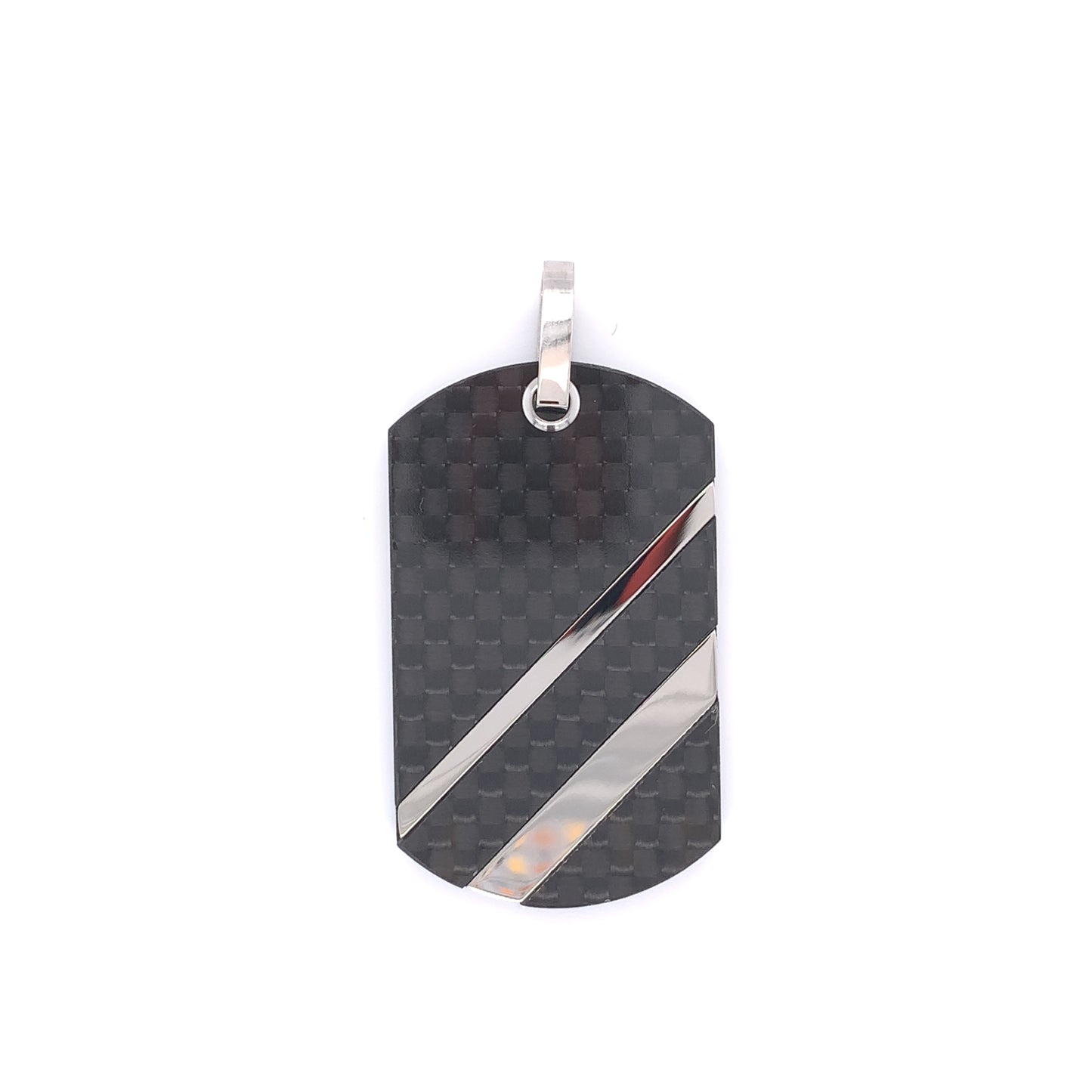 Carbon Fiber Diagonal Plate Pendant