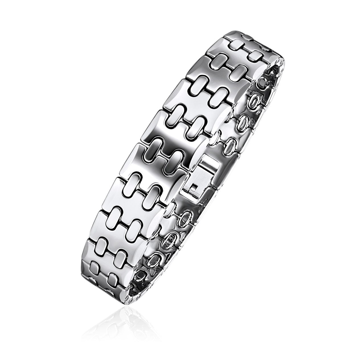 Stitched Tungsten Link Bracelet