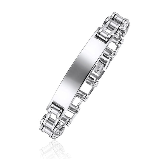 Engravable Barrel Link ID Bracelet