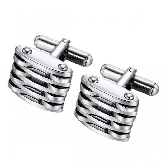 Detailed Stainless Steel Cufflinks