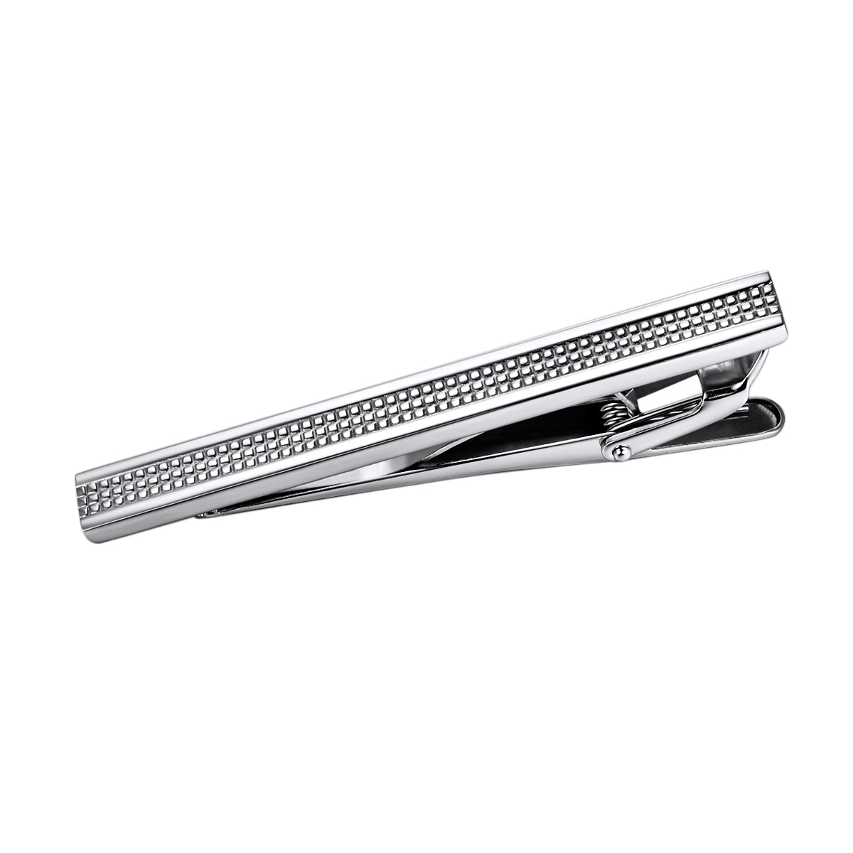 Dashing Grid Patterned Stainless Steel Tie Bar