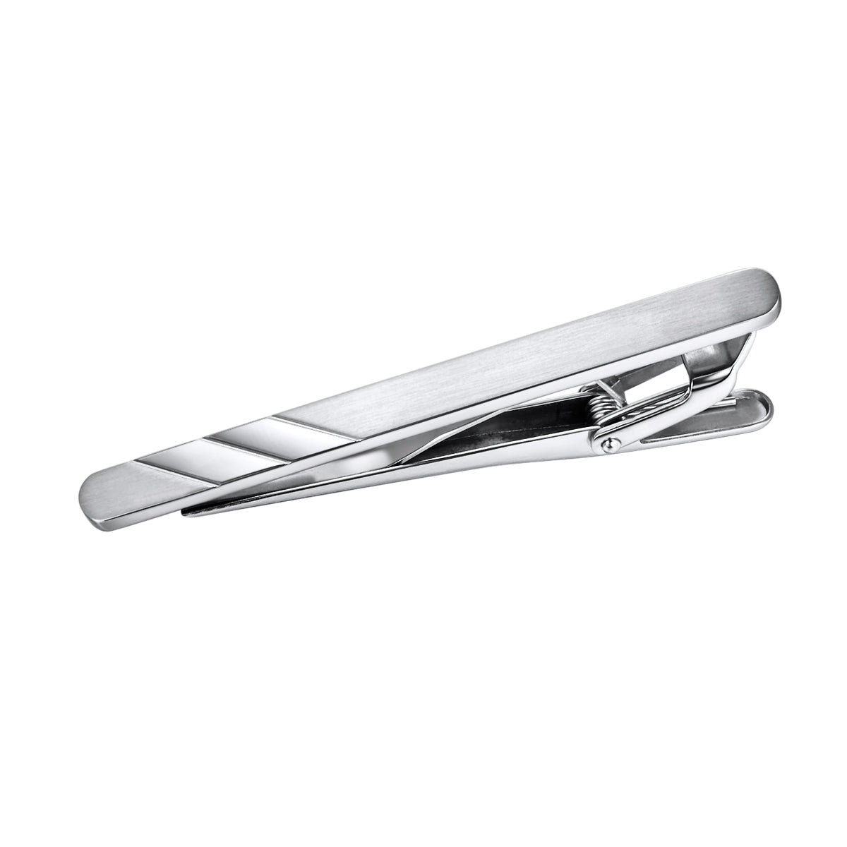 Brushed Stainless Steel Tie Bar with High Polished Accent Lines