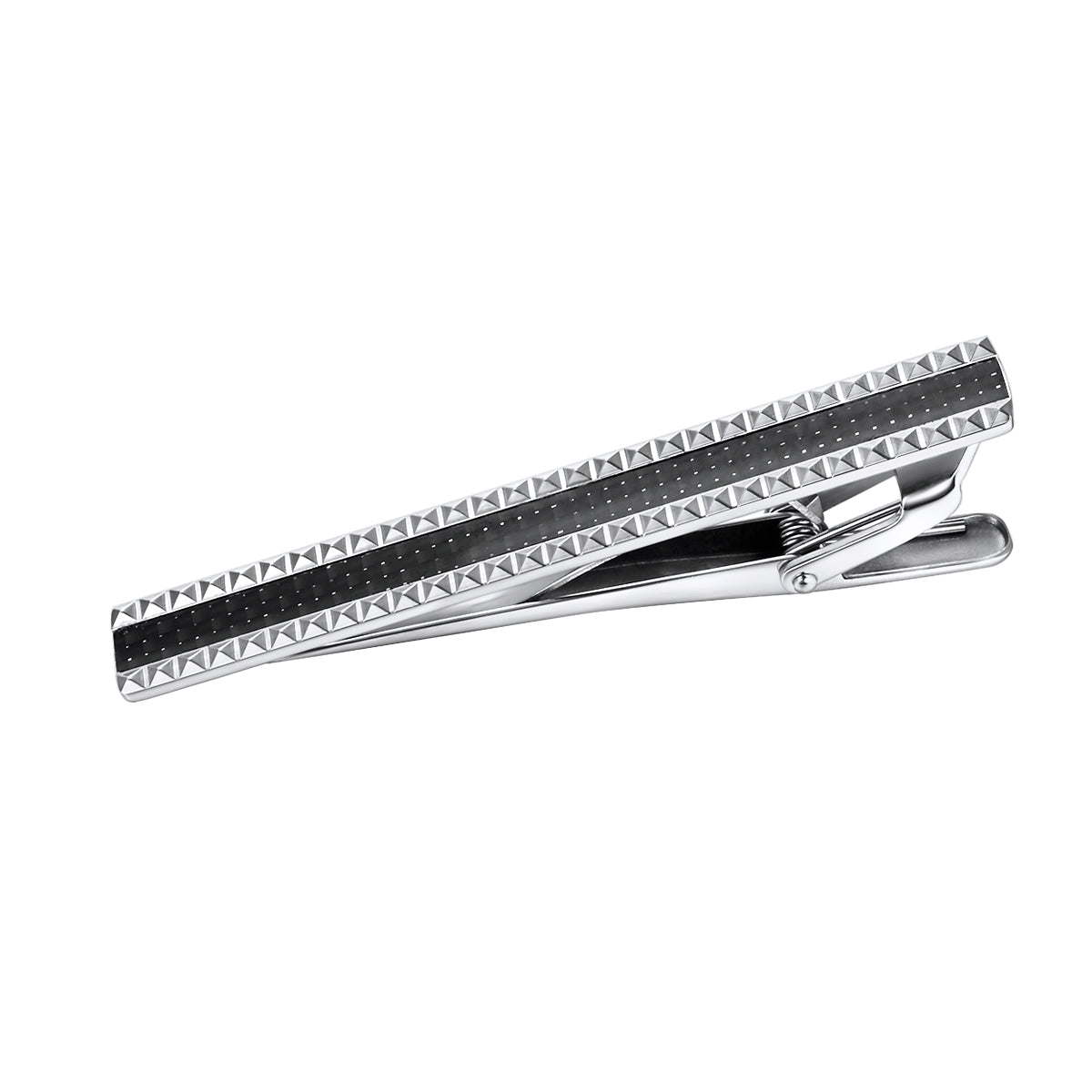 Handsome Stainless Steel Tie Bar with Carbon Fiber