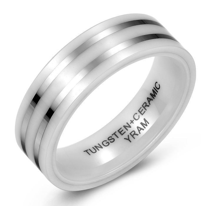 Ceramic Ring with Tungsten Stripe Inlay