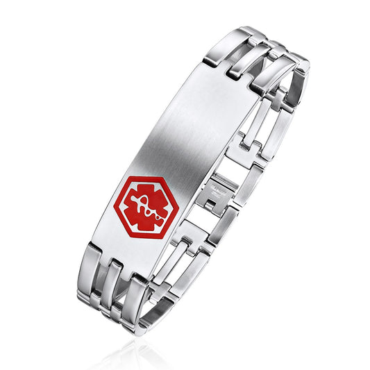 Engravable Open Link Medical ID Bracelet