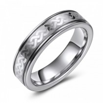 Celtic Braid Wedding or Fashion Ring in Tungsten - 6MM