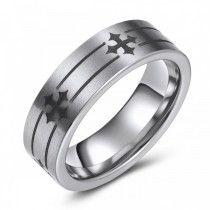 Cross Etched Tungsten Wedding or Fashion Ring