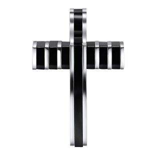 Black Striped Masculine Cross Pendant